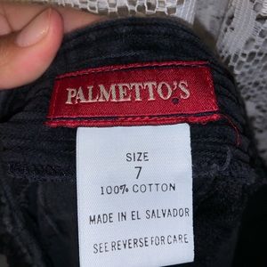 PALMETTO’S SIZE 7 BLACK CORDUROY SKIRT